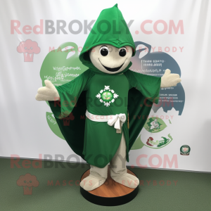 Forest Green Champagne mascot costume character dressed with a Rash Guard and Shawl pins