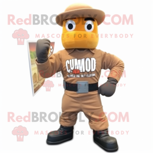 Rust Para Commando mascot costume character dressed with a Chinos and Belts