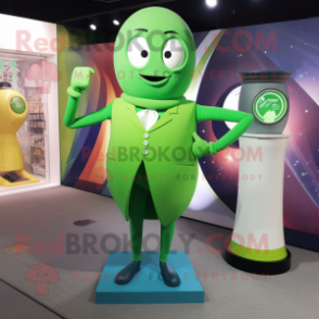 Green Hourglass mascot costume character dressed with a Jeggings and Cufflinks