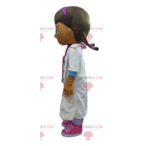 Doctor nurse girl mascot in white coat - Redbrokoly.com