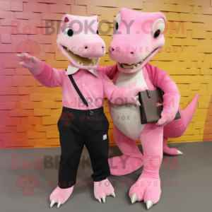 Pink Komodo Dragon maskot...