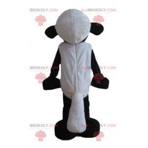 Black and white cartoon famous sheep shaun mascot -