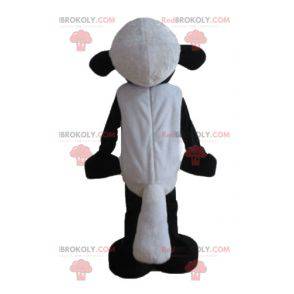 Black and white cartoon famous sheep shaun mascot -