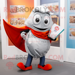 Silver Shakshuka mascot costume character dressed with a Trousers and Wallets