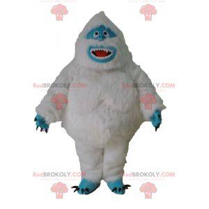 Hvit yeti maskot og blåhåret monster - Redbrokoly.com