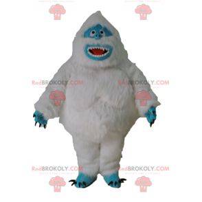 Vit yeti-maskot och blått hårigt monster - Redbrokoly.com