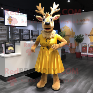 Gold Elk mascotte kostuum...