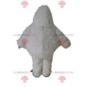 White yeti mascot and blue hairy monster - Redbrokoly.com