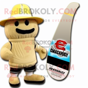 Beige Squash mascot costume character dressed with a Board Shorts and Hats