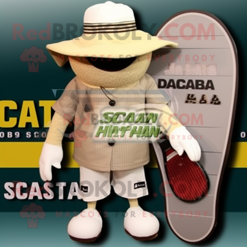 Beige Squash mascot costume character dressed with a Board Shorts and Hats