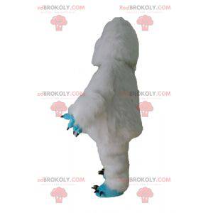 Mascotte de yéti blanc et bleu de monstre poilu - Redbrokoly.com
