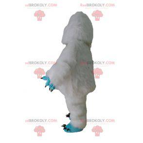 White yeti mascot and blue hairy monster - Redbrokoly.com
