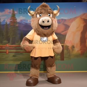 Tan Bison mascotte kostuum...