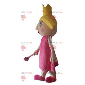 Mascota princesa hada en vestido rosa con alas - Redbrokoly.com