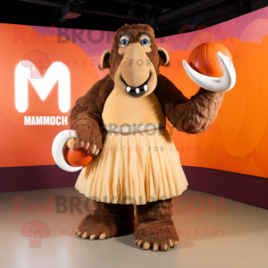 Brun Mammoth maskot kostym...