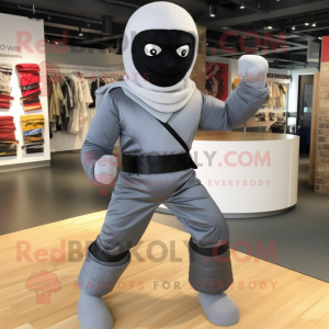 Grijze Ninja mascotte...