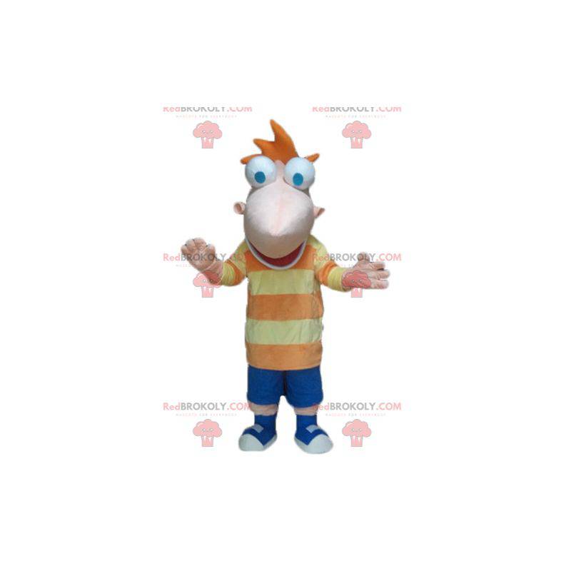 Mascote grande homem engraçado e sorridente - Redbrokoly.com