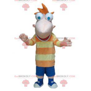 Mascote grande homem engraçado e sorridente - Redbrokoly.com