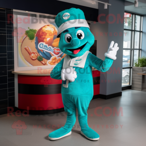 Teal Pizza mascotte kostuum...