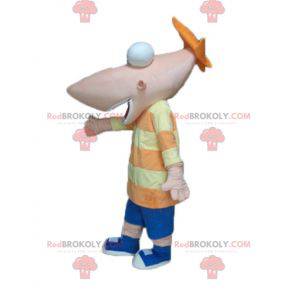 Mascote grande homem engraçado e sorridente - Redbrokoly.com