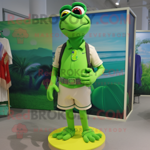 Personaje de disfraz de mascota de calamar verde lima vestido con un mono y  envolturas - Disfraces de mascotas -  Tamaño L (175-180 CM)