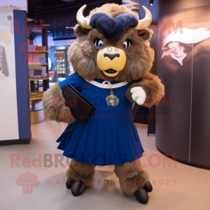 Navy Bison maskot kostume...