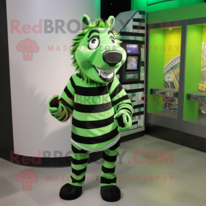 Grøn Zebra maskot kostume...