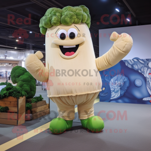 Beige Broccoli maskot...