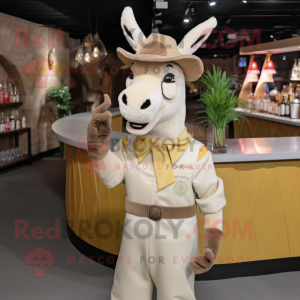 Beige Donkey mascotte...