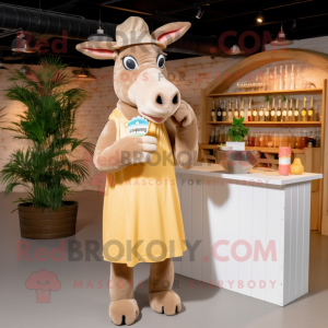 Beige Donkey mascotte...