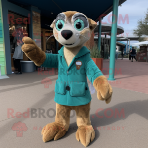 Teal Meerkat mascotte...