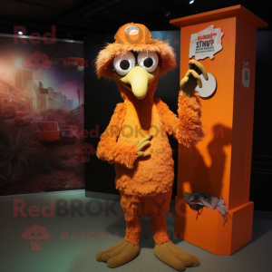 Oranje struisvogel mascotte...