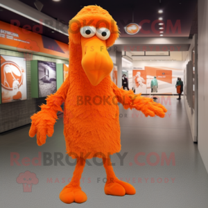 Oranje struisvogel mascotte...