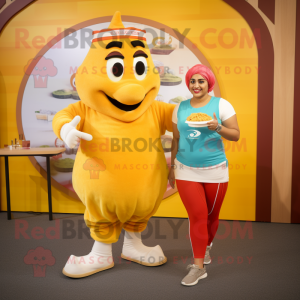 nan Butter Chicken mascot costume character dressed with a Joggers and Rings