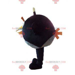 Mascota pájaro negro y amarillo del famoso juego Angry Birds -