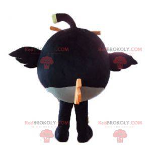 Black and yellow bird mascot from the famous game Angry birds -
