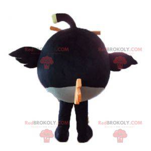 Mascotte uccello nero e giallo del famoso gioco Angry Birds -