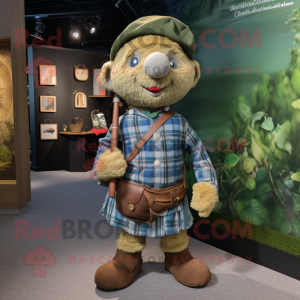 Oliv säckpipa maskot kostym...
