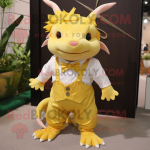 Goldene Axolotl Maskottchen...