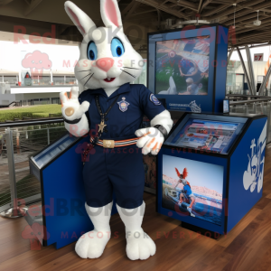 Navy Rabbit mascot costume character dressed with a Bikini and Bracelet watches