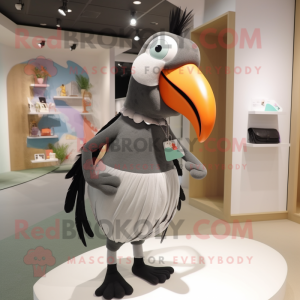 Grå Toucan maskot kostume...