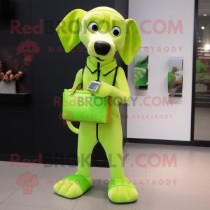 Lime Green Dog mascotte...