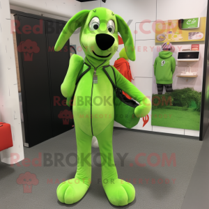 Lime Green Dog mascotte...