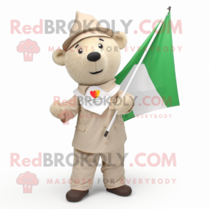 Beige irsk flagg maskot...