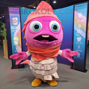 Postava maskota Pink Fish...