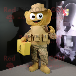 Gold Army Soldier mascotte...