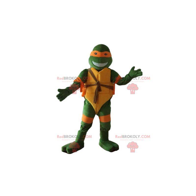 Mascot Michelangelo berömda orange sköldpadda Ninja Turtles -