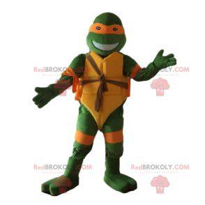 Mascot Michelangelo berömda orange sköldpadda Ninja Turtles -