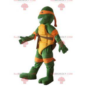 Mascot Michelangelo berömda orange sköldpadda Ninja Turtles -