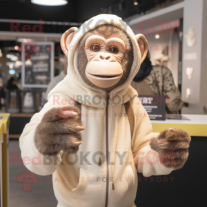 Beige chimpanse maskot...